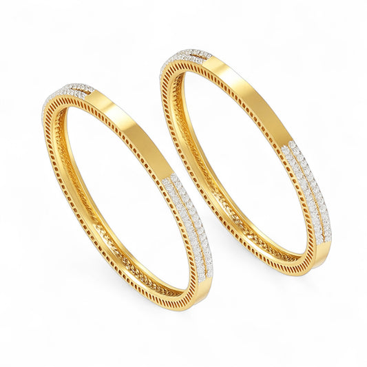 Sleek Diamond Lined Bangle
