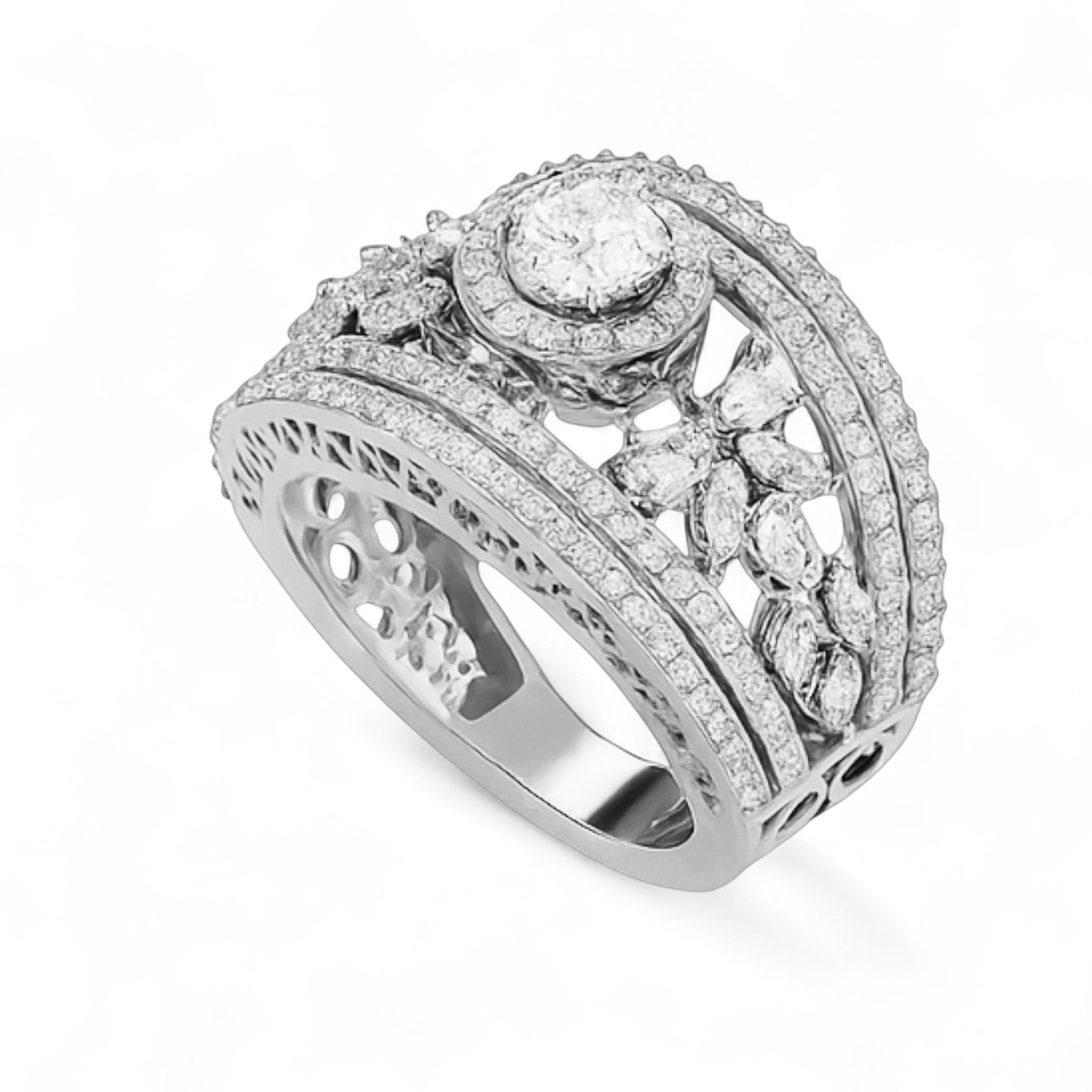 Royal Heritage Wide Diamond Band Ring