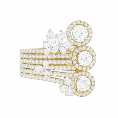 Multi Row Diamond Cocktail Statement Ring