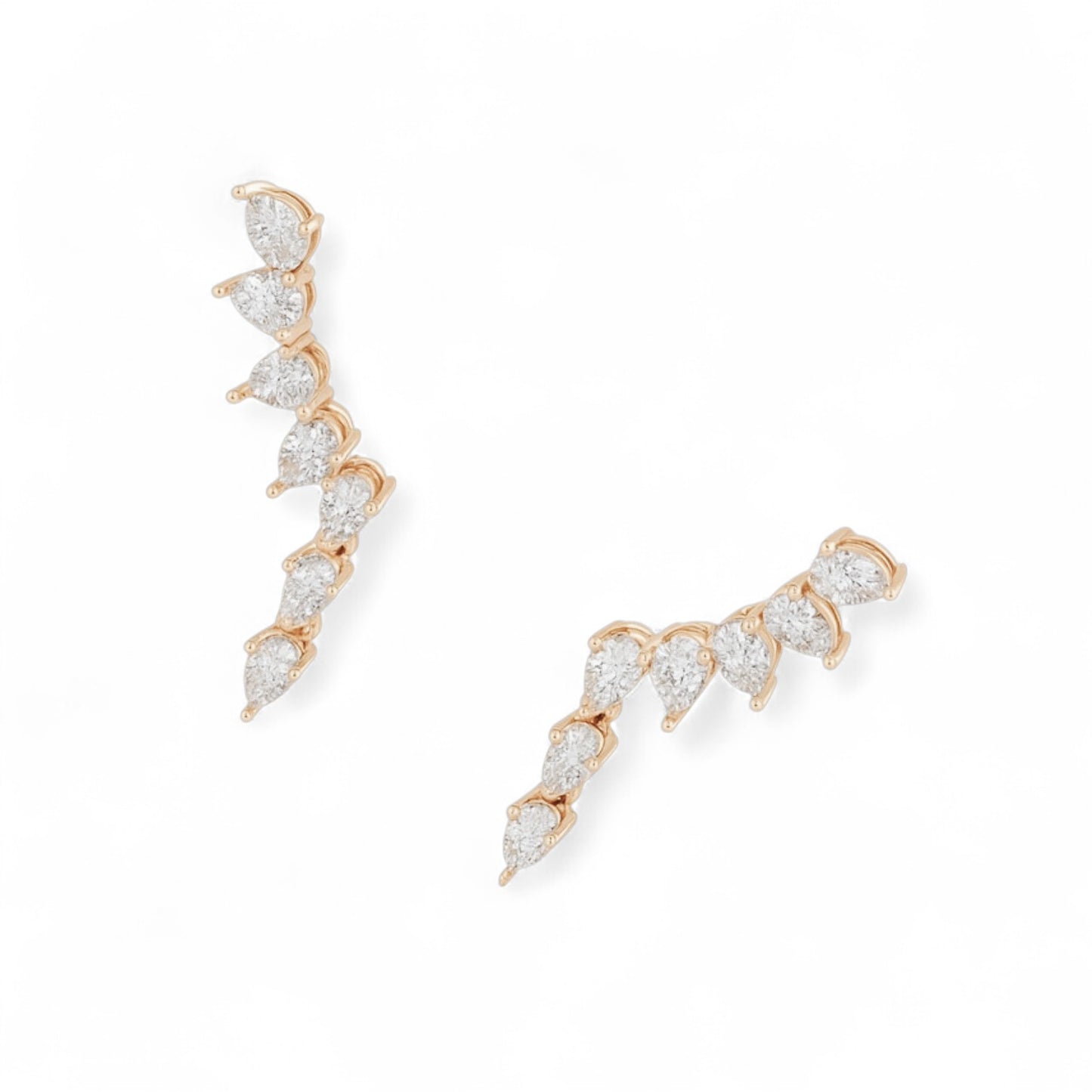 Diamond Leaf Cascade Jhumka Earrings
