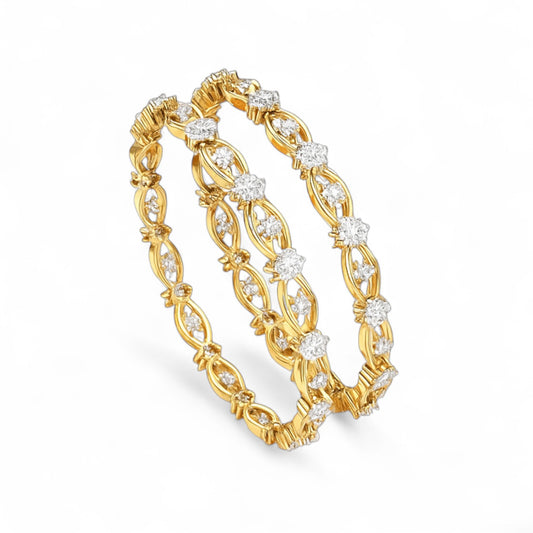 Floral Radiance Diamond Bangle