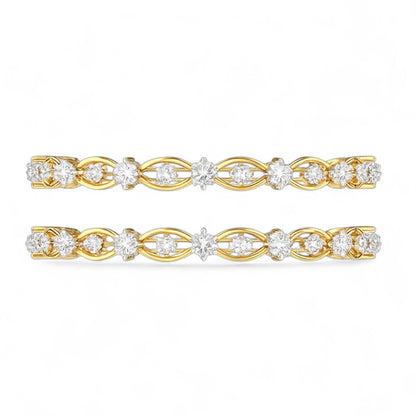 Floral Radiance Diamond Bangle