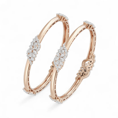 Golden Cascade Diamond Bangle