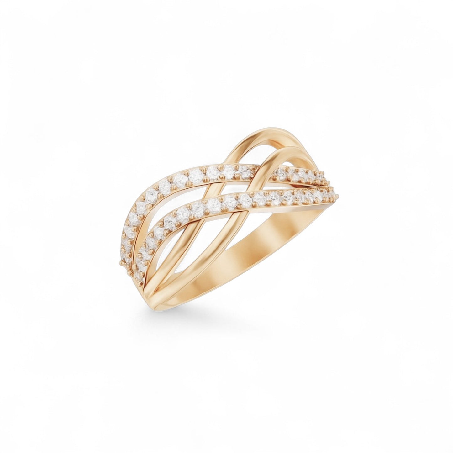 Infinity Diamond Crossover Ring
