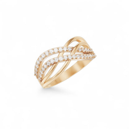 Infinity Diamond Crossover Ring