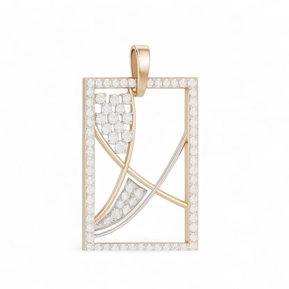 Modern Geometric Diamond Frame Pendant