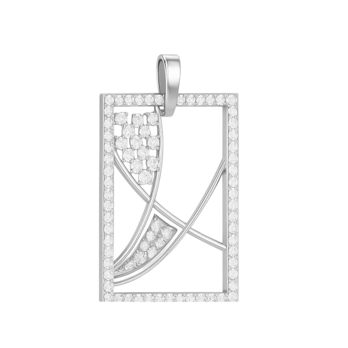 Modern Geometric Diamond Frame Pendant