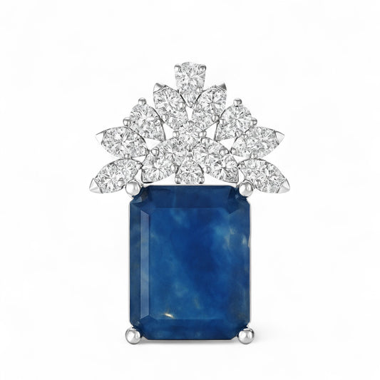 Royal Blue Sapphire Diamond Accent Pendant