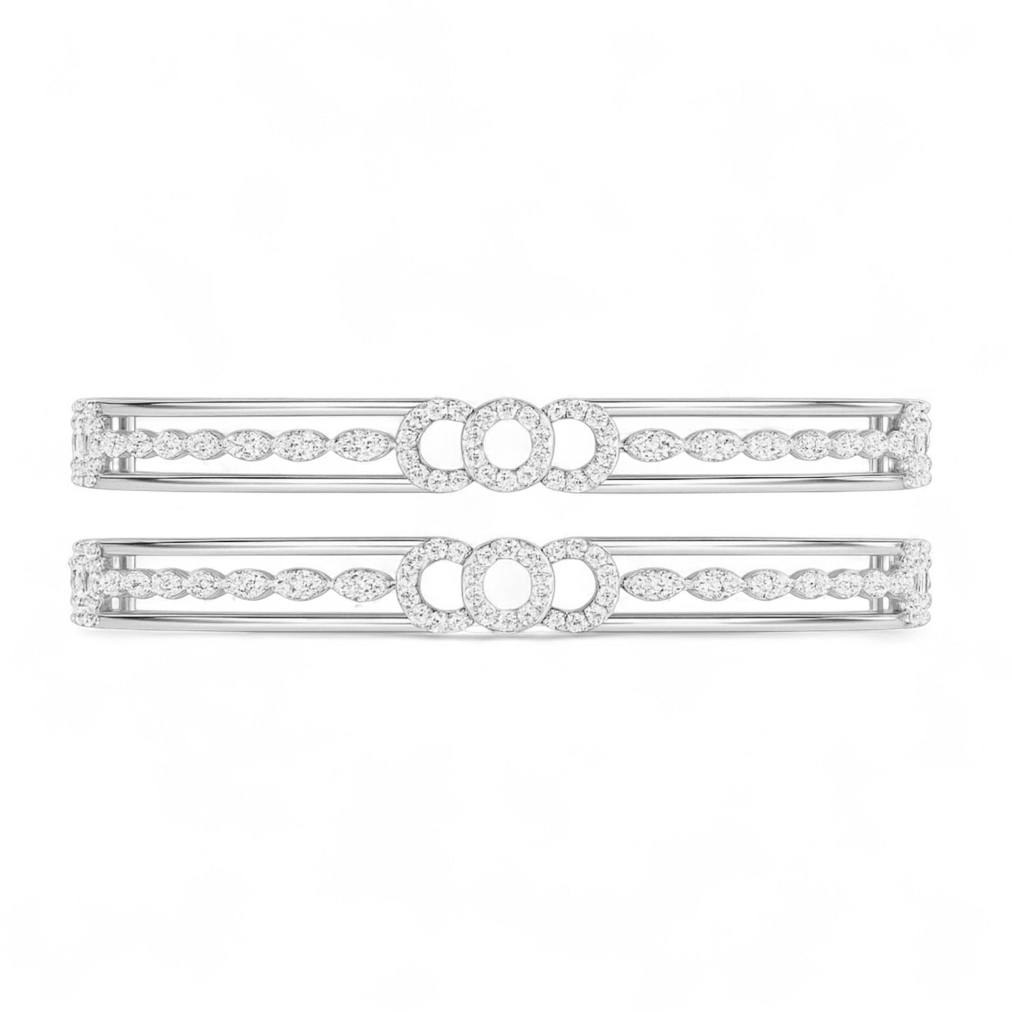 Diamond Harmony Dual Band Bangle
