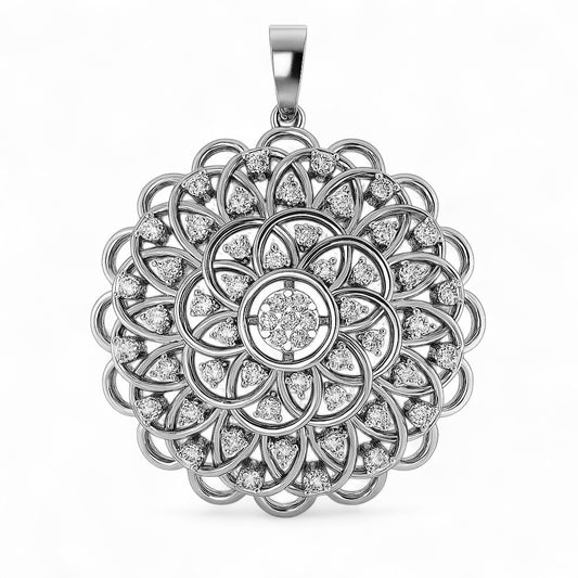 Royal Floral Cluster Diamond Pendant