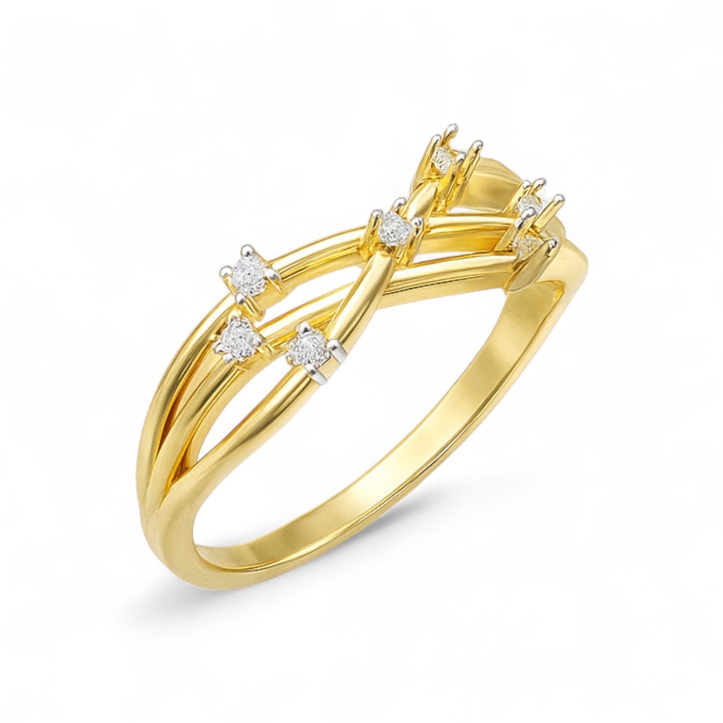 Criss Cross Mini Diamond Ring