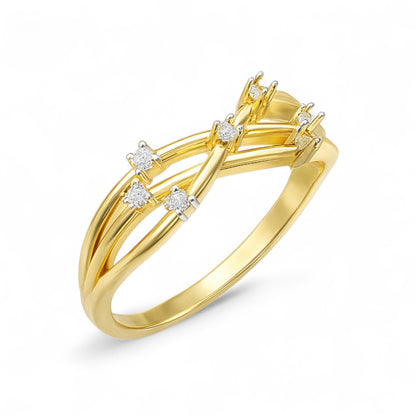Criss Cross Mini Diamond Ring