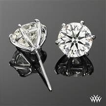 6 Prong Round Solitaire Stud Earrings