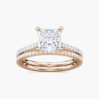 2Carat Princess Cut Solitaire stack ring