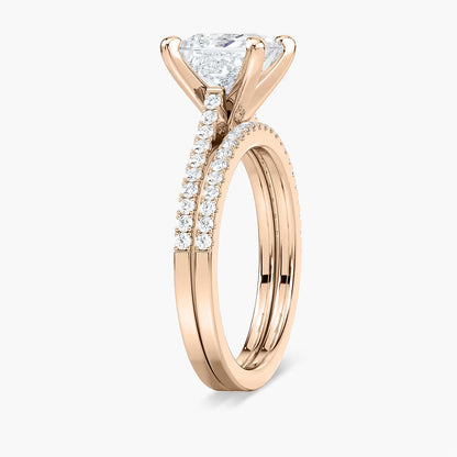 2Carat Princess Cut Solitaire stack ring