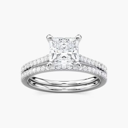 2Carat Princess Cut Solitaire stack ring