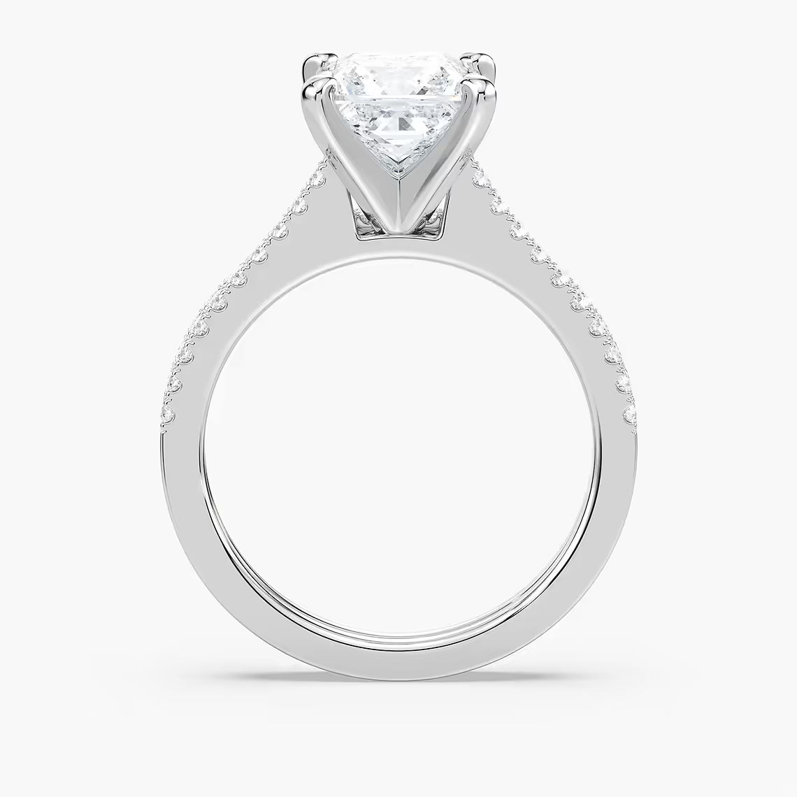 2Carat Princess Cut Solitaire stack ring