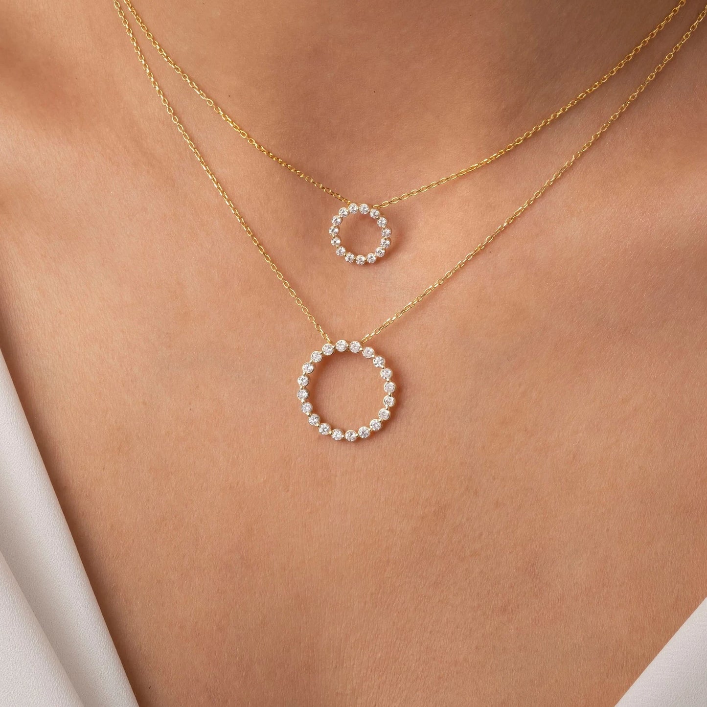 Rings of Life Modern Circle Diamond Pendant