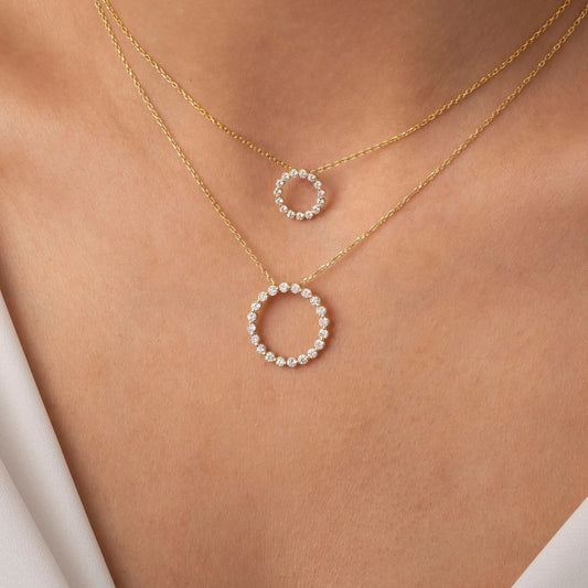 Rings of Life Modern Circle Diamond Pendant