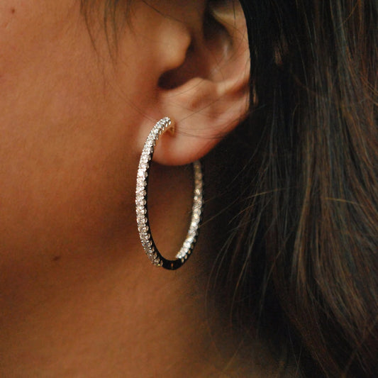 Bali Hoop Diamonds Earrings