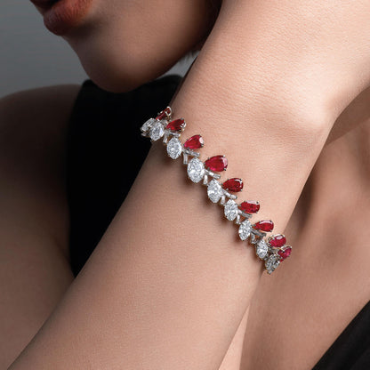 Ruby and Diamond Elegance Tennis Bracelet
