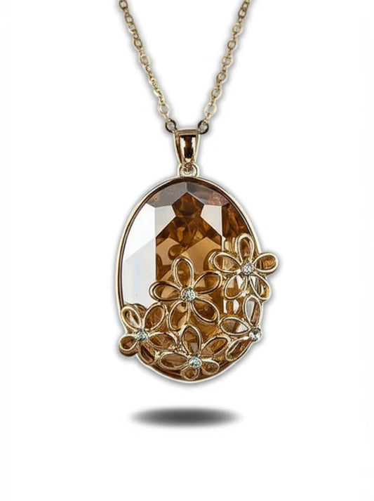 Oval Chaimpagne Crystal Enchanted Pendant
