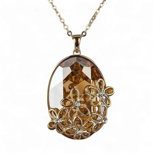Oval Chaimpagne Crystal Enchanted Pendant