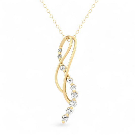 Triple Curve Diamond Pendant