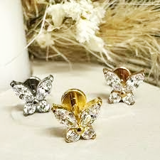 Mini Solitaire Diamond Wings Stud Earrings