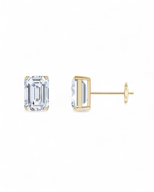 4 Prong Emerald Solitaire Stud