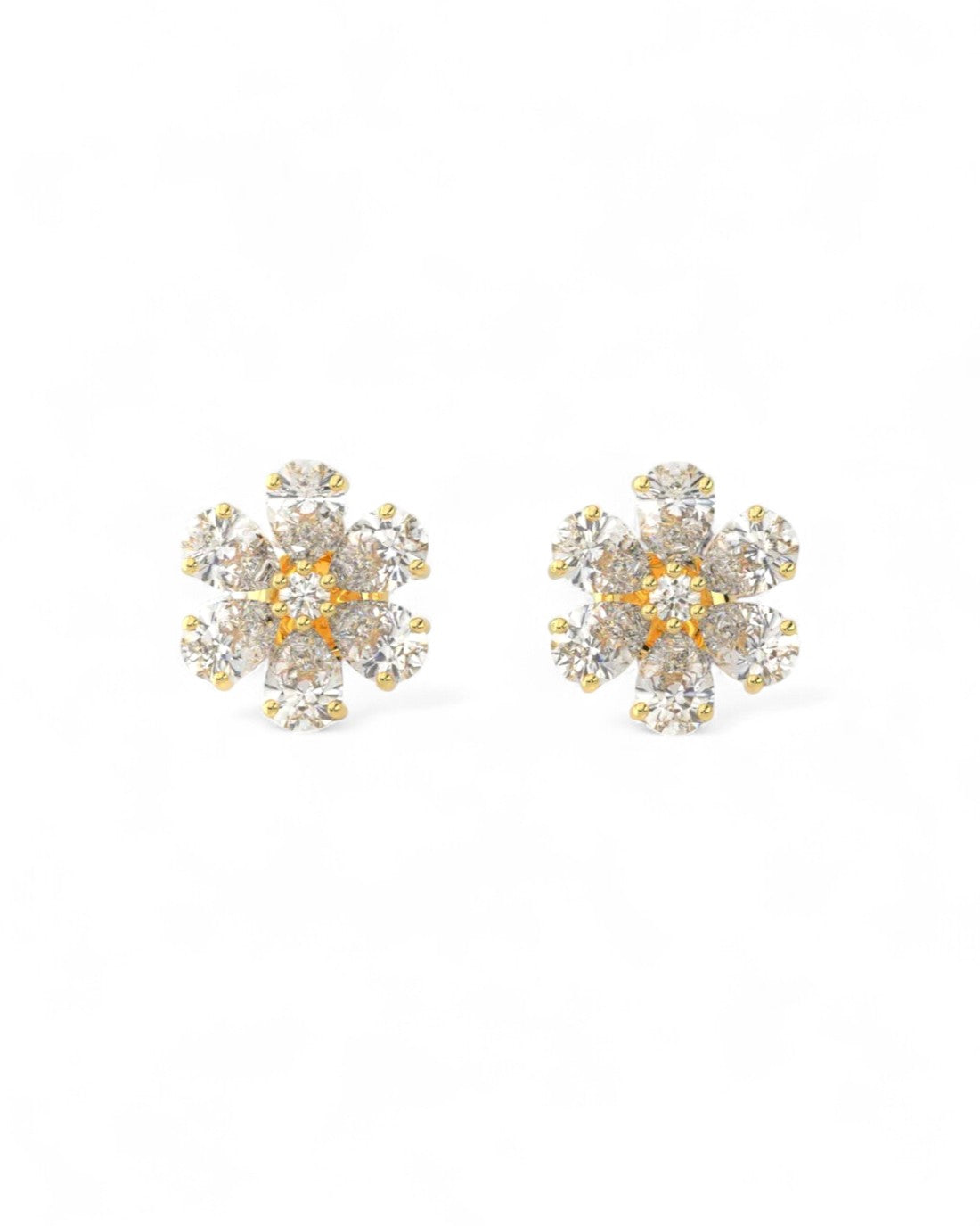 Pear Petal Daisy Stud Earrings