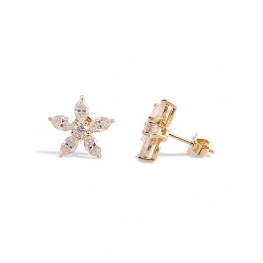 Marquise Petal Jasmine Stud Earrings