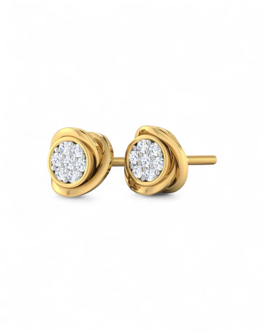 Diamond Bloom Rose Stud Earrings