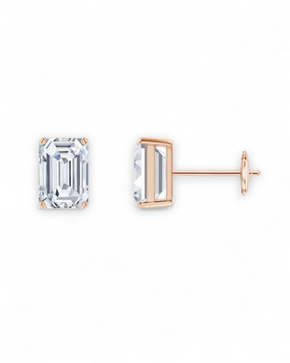 4 Prong Emerald Solitaire Stud