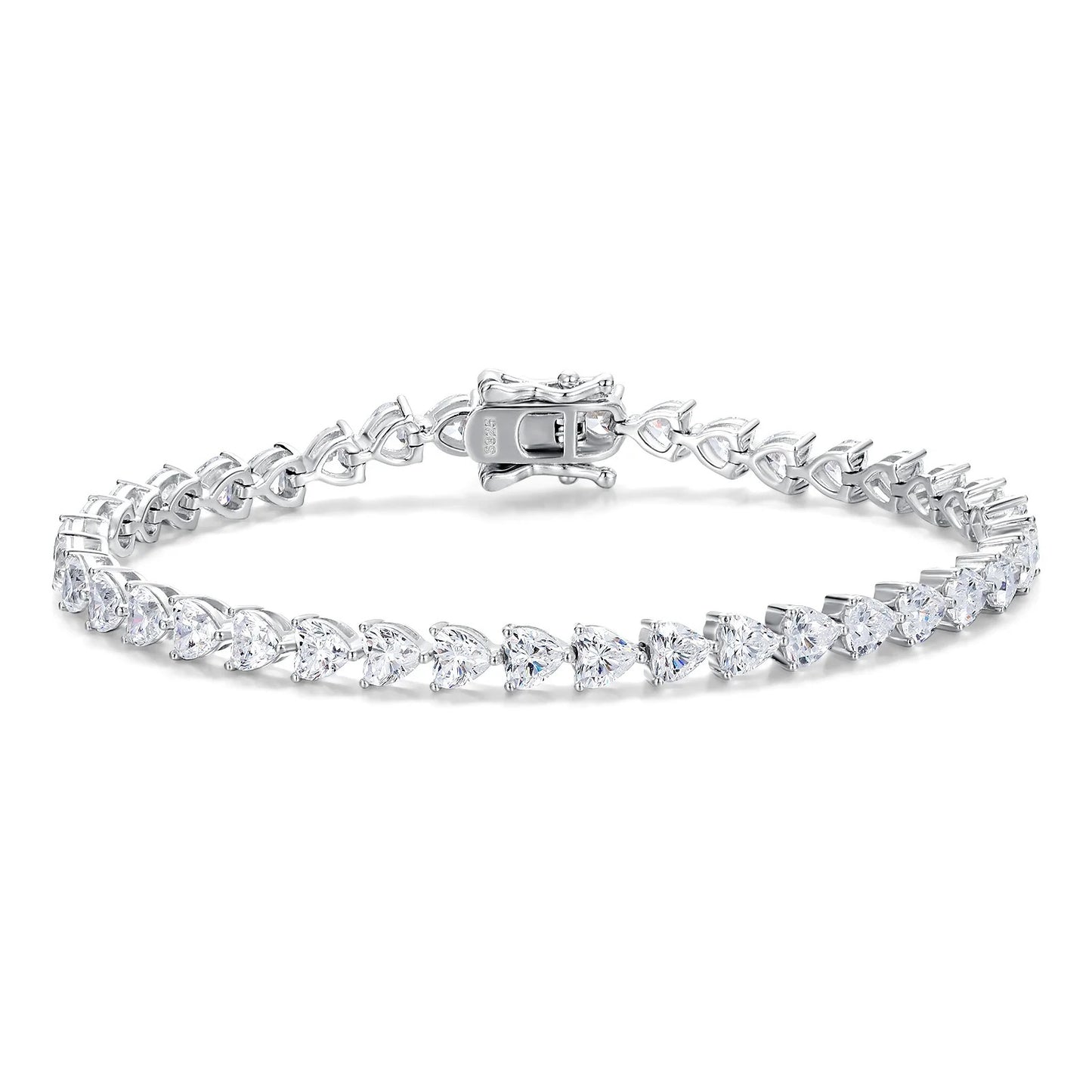 Heart-Cut Diamond Tennis Bracelet