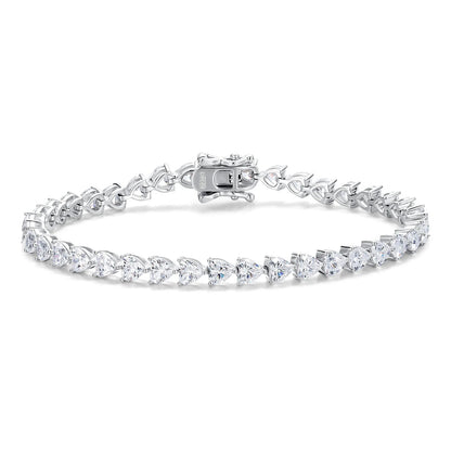 Heart-Cut Diamond Tennis Bracelet