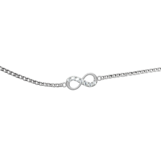 Small Infinity Bond Gold and Diamond Chain Bracelet