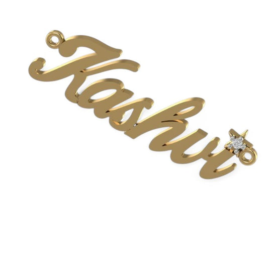 Daughters personalised name engrave gold pendant
