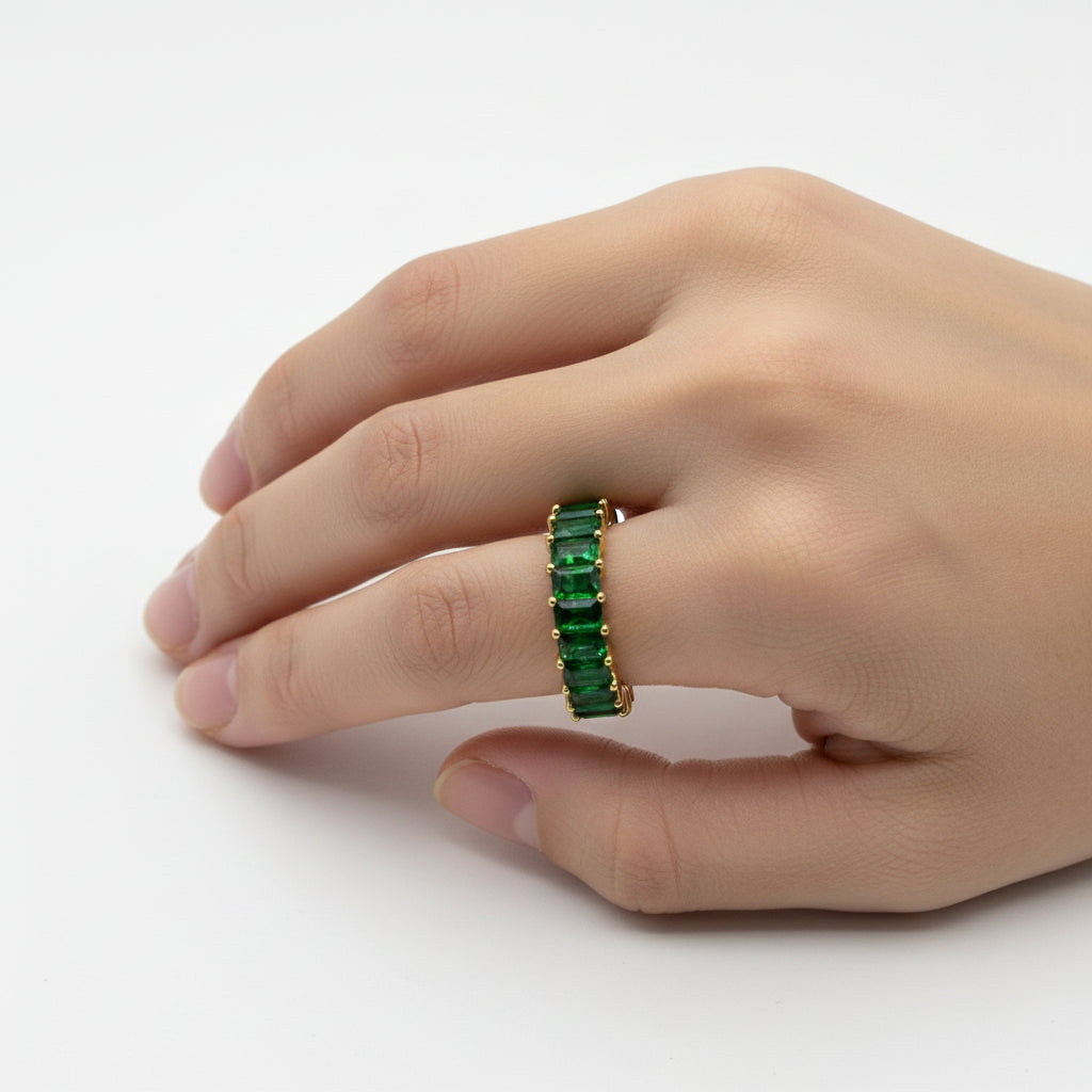Emerald Illusion Band Ring