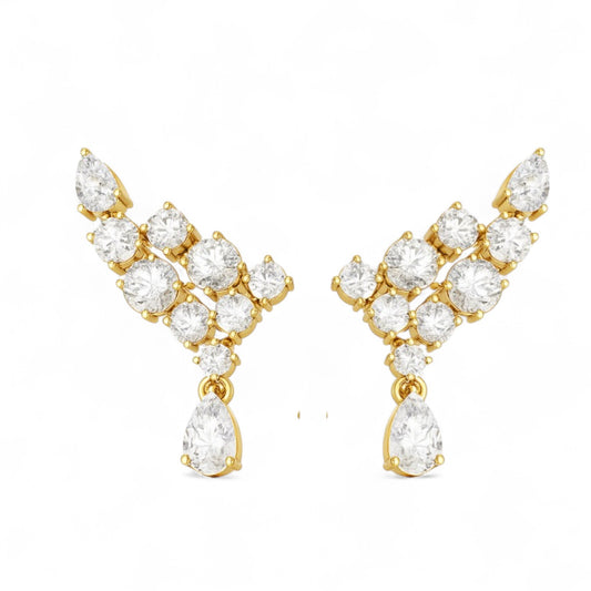 Cluster Elegance Diamond Jhumka Earrings
