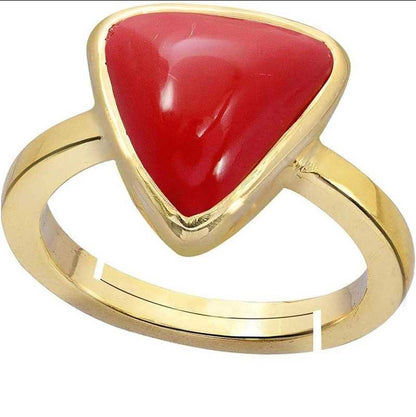Bold Red Triangle Solitaire Ring
