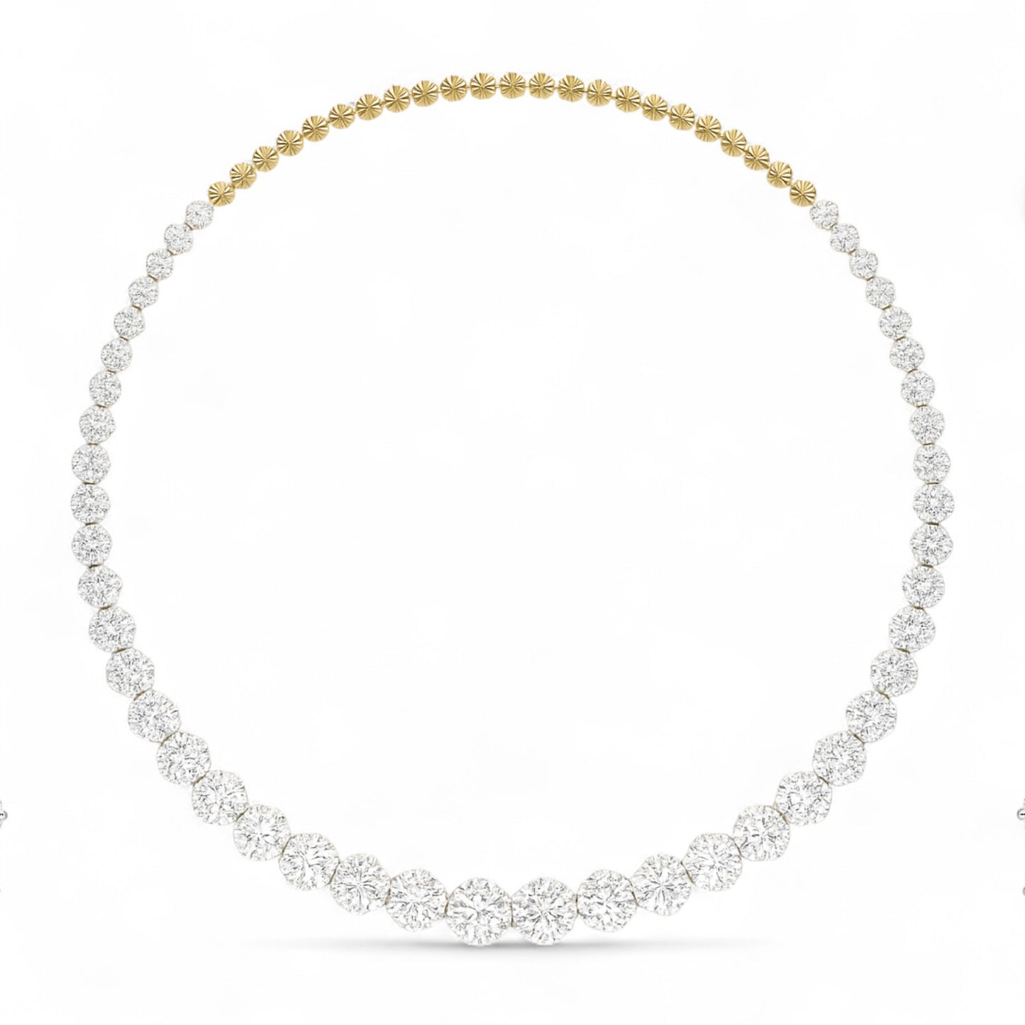 Round Diamond Necklace with Earrings