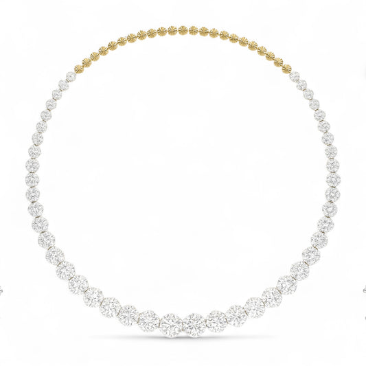 Round Diamond Necklace with Earrings