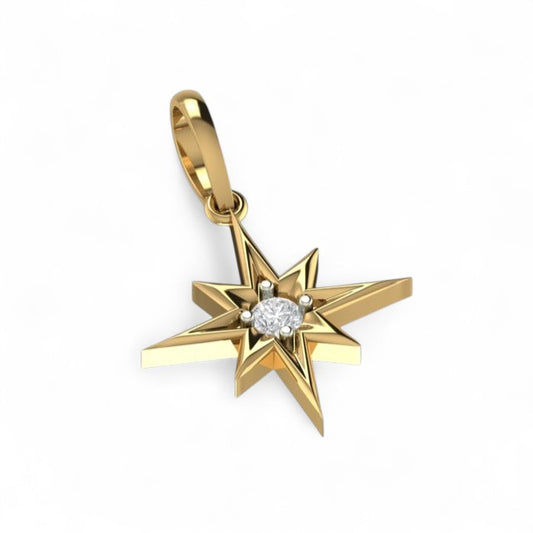 Wanderer's love forever Golden North Star Pendant
