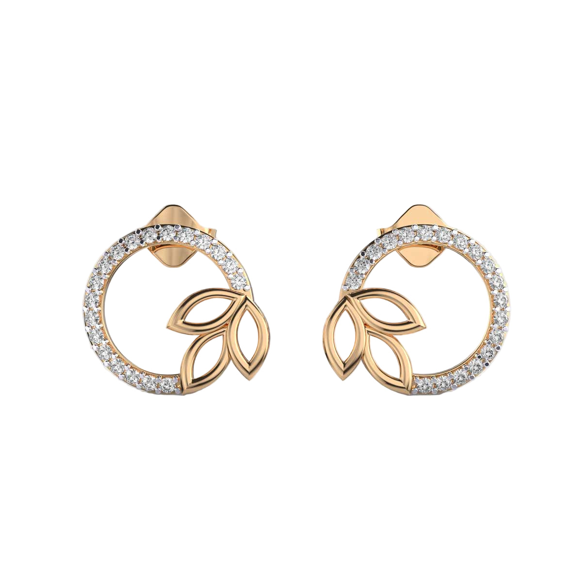 Elegant Jewelry 14K/18K Gold Floral Pendant and Stud Earrings Set