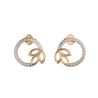 Elegant Jewelry 14K/18K Gold Floral Pendant and Stud Earrings Set