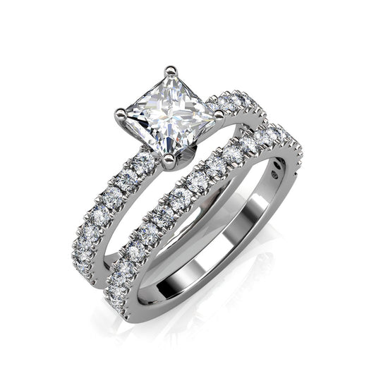 2Carat Princess Cut Solitaire stack ring