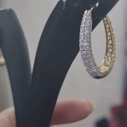 The Luminary Pavé Arch Diamond Hoop Earrings