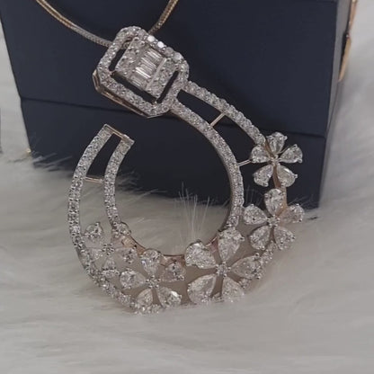 The Royal Bloom Architectural Diamond Statement Pendant