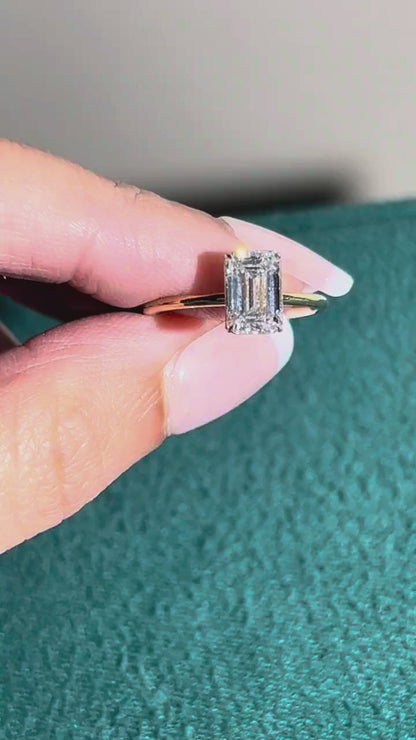 1.5Ct Classic White Emerald Solitaire Ring